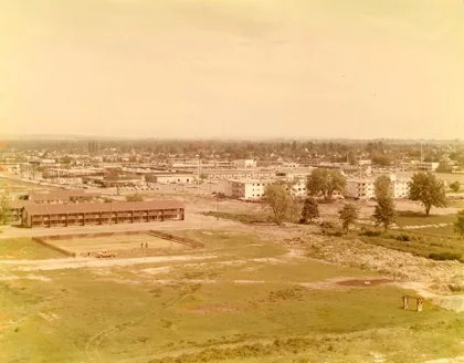 Historic view of the club site and the surrounding Richmond neighbourhood